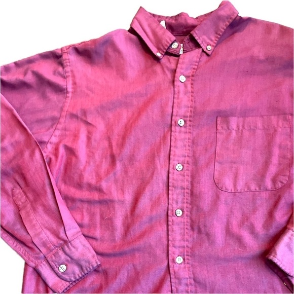 Sears and Roebuck Men’s Button Down Shirt Vintage Maroon Size L - Picture 3 of 11